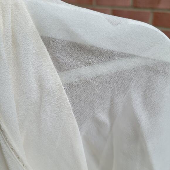 Elie Tahari Silk Lace Romantic Layered Blouse Top size XS Cream - Picture 12 of 12